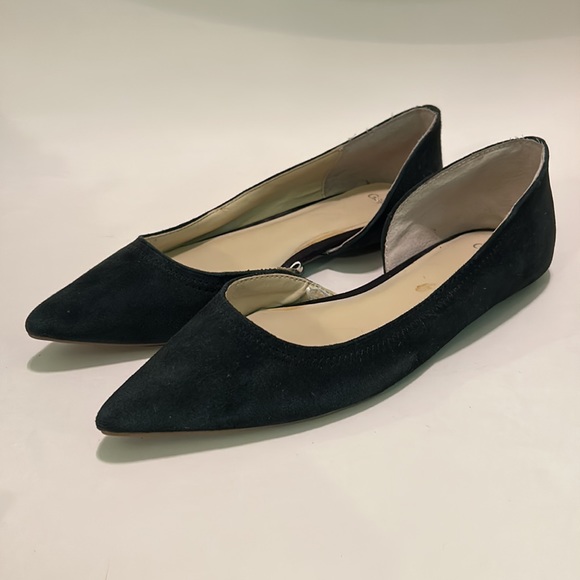 Gap Black Suede Pointy Toed Flats Sz 8 - Picture 4 of 8
